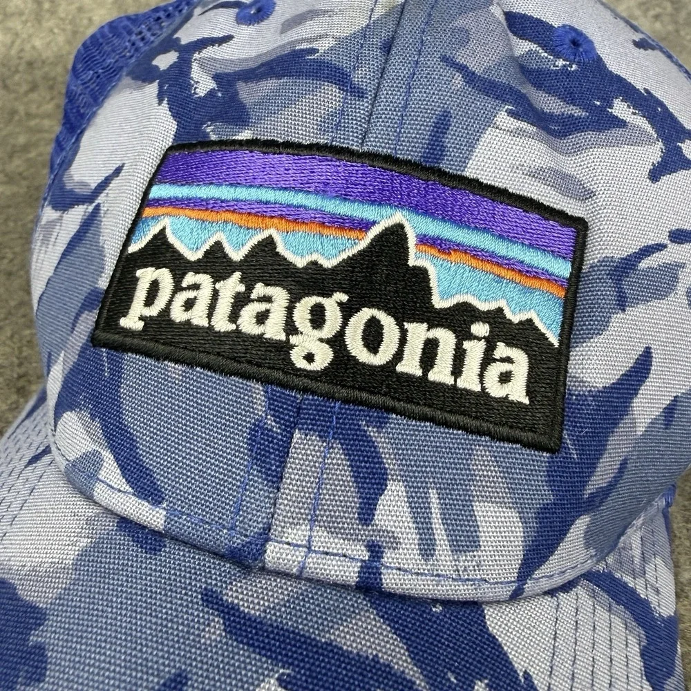 Patagonia Trucker Hat Blue‎  Camo Snapback Mesh Cap Hat Size: All